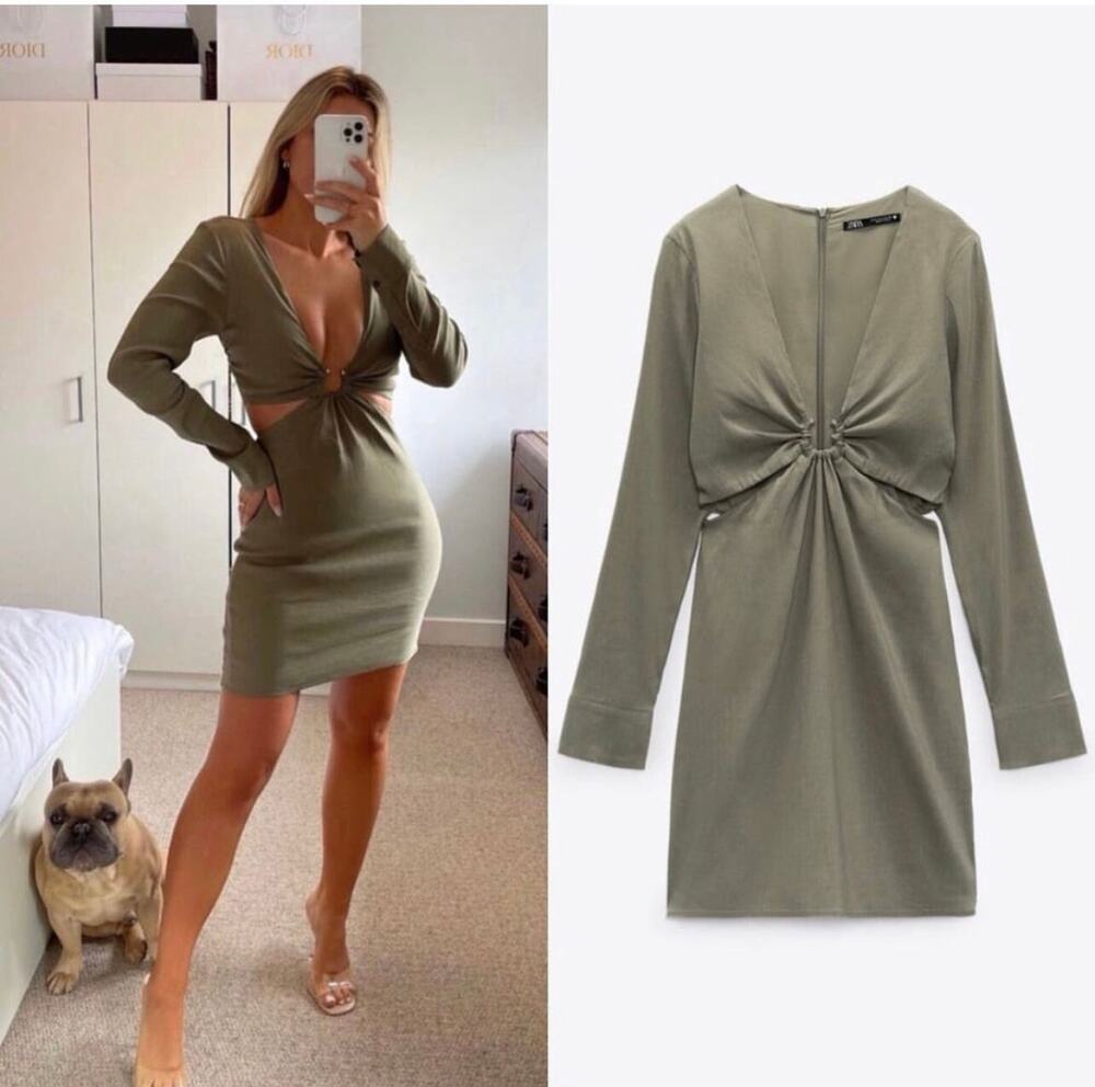 ZARA BLOGGER FAVORITE STRETCHY LINEN BLEND SHORT DRESS